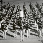 The 1939 Million Dollar Band standing in formation.