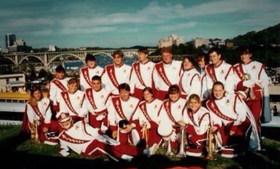Eighteen members of the 1994 band pose in Knoxville, Tennessee.