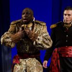 Iago watches as Othello reacts to news of his wife's (fictitious) infidelity