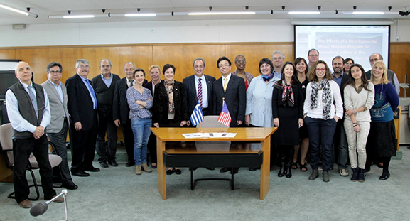 Delegation of UA faculty with partners at Aristotle University of Thessaloniki