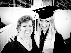 Ali Hval with her grandmother, Alma Lokken, at Ali's graduation in May 2015.