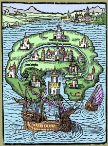 Map of Utopia from Thomas More's Utopia