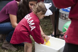 A hands-on experiment at the A&S homecoming tent.
