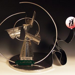Allison Sloan's sculpture of a golf swing for the NUCOR Children's Charity Classic.