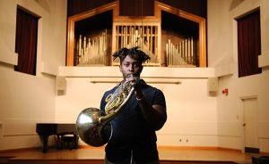 UA doctoral candidate Joshua Williams won first place in the International Horn Competition of America in 2017.