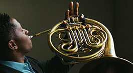 Josh Williams playing his horn