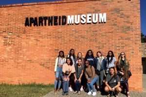 students visiting the Apartheid Museum in Johannesburg, South Africa