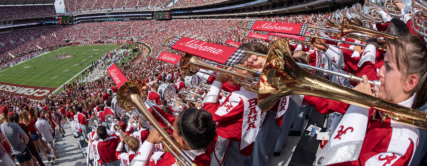the Million Dollar Band performing in Bryant-Denny Stadium in 2019