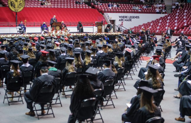 Spring 2021 commencement ceremony in Coleman Coliseum