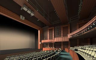 3D rendering of a theatre in the Smith Family Center