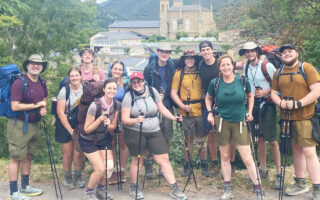 UA faculty and students on a hike in Spain